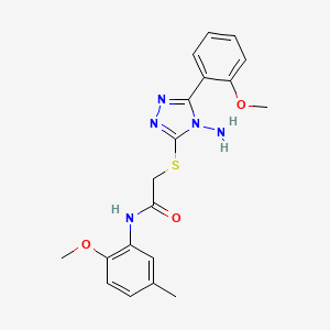 molecular formula C19H21N5O3S B2984977 2-{[4-amino-5-(2-methoxyphenyl)-4H-1,2,4-triazol-3-yl]sulfanyl}-N-(2-methoxy-5-methylphenyl)acetamide CAS No. 734541-96-9