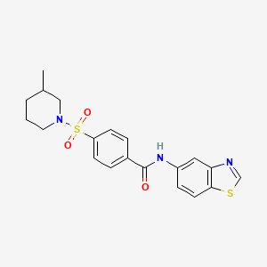 molecular formula C20H21N3O3S2 B2984978 N-(苯并[d]噻唑-5-基)-4-((3-甲基哌啶-1-基)磺酰基)苯甲酰胺 CAS No. 942002-72-4