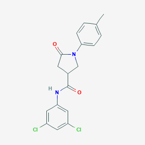 molecular formula C18H16Cl2N2O2 B298498 N-(3,5-dichlorophenyl)-1-(4-methylphenyl)-5-oxopyrrolidine-3-carboxamide 