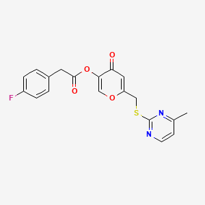 [6-[(4-Methylpyrimidin-2-yl)sulfanylmethyl]-4-oxopyran-3-yl] 2-(4-fluorophenyl)acetate
