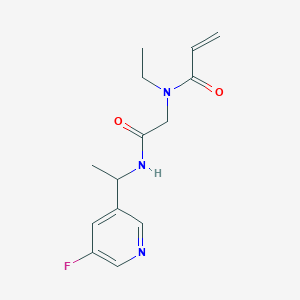 molecular formula C14H18FN3O2 B2984982 N-Ethyl-N-[2-[1-(5-fluoropyridin-3-yl)ethylamino]-2-oxoethyl]prop-2-enamide CAS No. 2361879-13-0