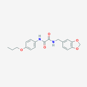 molecular formula C19H20N2O5 B298499 N-(1,3-benzodioxol-5-ylmethyl)-N'-(4-propoxyphenyl)ethanediamide 