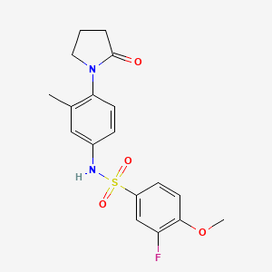 3-fluoro-4-methoxy-N-(3-methyl-4-(2-oxopyrrolidin-1-yl)phenyl)benzenesulfonamide