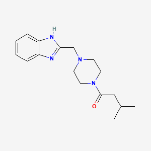 molecular formula C17H24N4O B2985001 1-(4-((1H-benzo[d]imidazol-2-yl)methyl)piperazin-1-yl)-3-methylbutan-1-one CAS No. 1170059-74-1