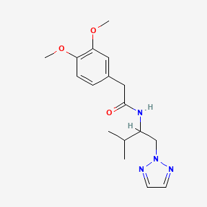 molecular formula C17H24N4O3 B2985011 2-(3,4-dimethoxyphenyl)-N-(3-methyl-1-(2H-1,2,3-triazol-2-yl)butan-2-yl)acetamide CAS No. 2034561-05-0