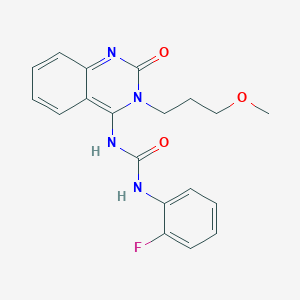 molecular formula C19H19FN4O3 B2985013 (E)-1-(2-氟苯基)-3-(3-(3-甲氧基丙基)-2-氧代-2,3-二氢喹唑啉-4(1H)-亚甲基)脲 CAS No. 941941-27-1