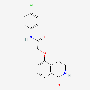 molecular formula C17H15ClN2O3 B2985016 N-(4-氯苯基)-2-[(1-氧代-3,4-二氢-2H-异喹啉-5-基)氧基]乙酰胺 CAS No. 886933-07-9