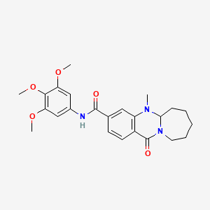 molecular formula C24H29N3O5 B2985042 5-methyl-12-oxo-N-(3,4,5-trimethoxyphenyl)-5,5a,6,7,8,9,10,12-octahydroazepino[2,1-b]quinazoline-3-carboxamide CAS No. 1775442-93-7