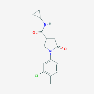 molecular formula C15H17ClN2O2 B298505 1-(3-chloro-4-methylphenyl)-N-cyclopropyl-5-oxopyrrolidine-3-carboxamide 