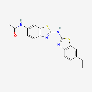 molecular formula C18H16N4OS2 B2985070 N-(2-((6-乙基苯并[d]噻唑-2-基)氨基)苯并[d]噻唑-6-基)乙酰胺 CAS No. 862975-27-7