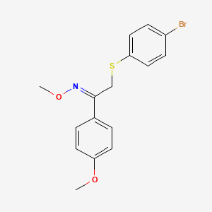 molecular formula C16H16BrNO2S B2985076 (E)-{2-[(4-bromophenyl)sulfanyl]-1-(4-methoxyphenyl)ethylidene}(methoxy)amine CAS No. 338400-78-5