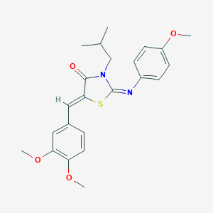molecular formula C23H26N2O4S B298508 (2E,5Z)-5-(3,4-dimethoxybenzylidene)-2-[(4-methoxyphenyl)imino]-3-(2-methylpropyl)-1,3-thiazolidin-4-one 