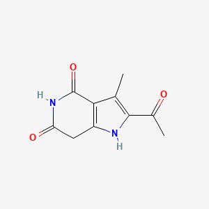 molecular formula C10H10N2O3 B2985080 2-acetyl-3-methyl-1H,4H,5H,6H,7H-pyrrolo[3,2-c]pyridine-4,6-dione CAS No. 870692-82-3