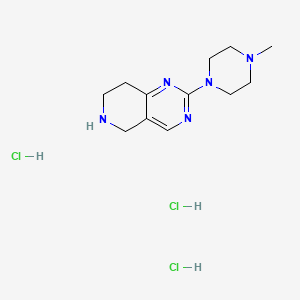 molecular formula C12H22Cl3N5 B2985084 1-甲基-4-{5H,6H,7H,8H-吡啶并[4,3-d]嘧啶-2-基}哌嗪三盐酸盐 CAS No. 2172525-68-5