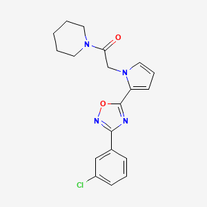 molecular formula C19H19ClN4O2 B2985091 2-{2-[3-(3-chlorophenyl)-1,2,4-oxadiazol-5-yl]-1H-pyrrol-1-yl}-1-(piperidin-1-yl)ethanone CAS No. 1260919-62-7