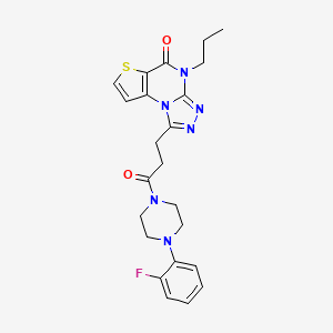 1-(3-(4-(2-fluorophenyl)piperazin-1-yl)-3-oxopropyl)-4-propylthieno[2,3-e][1,2,4]triazolo[4,3-a]pyrimidin-5(4H)-one