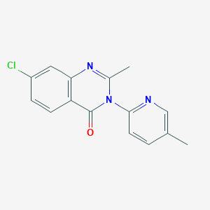 molecular formula C15H12ClN3O B2985111 7-chloro-2-methyl-3-(5-methyl-2-pyridinyl)-4(3H)-quinazolinone CAS No. 338794-16-4