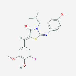 (2E,5Z)-5-(4-hydroxy-3-iodo-5-methoxybenzylidene)-2-[(4-methoxyphenyl)imino]-3-(2-methylpropyl)-1,3-thiazolidin-4-one