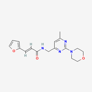 molecular formula C17H20N4O3 B2985121 (E)-3-(furan-2-yl)-N-((6-methyl-2-morpholinopyrimidin-4-yl)methyl)acrylamide CAS No. 1798421-69-8