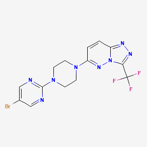 molecular formula C14H12BrF3N8 B2985128 6-[4-(5-Bromopyrimidin-2-yl)piperazin-1-yl]-3-(trifluoromethyl)-[1,2,4]triazolo[4,3-b]pyridazine CAS No. 2380169-78-6
