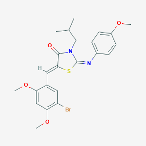 molecular formula C23H25BrN2O4S B298513 5-(5-Bromo-2,4-dimethoxybenzylidene)-3-isobutyl-2-[(4-methoxyphenyl)imino]-1,3-thiazolidin-4-one 