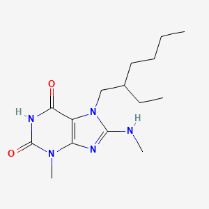 molecular formula C15H25N5O2 B2985132 7-(2-ethylhexyl)-3-methyl-8-(methylamino)-1H-purine-2,6(3H,7H)-dione CAS No. 1203200-43-4