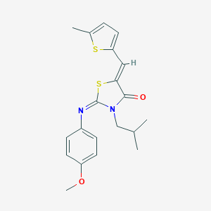 molecular formula C20H22N2O2S2 B298514 3-Isobutyl-2-[(4-methoxyphenyl)imino]-5-[(5-methyl-2-thienyl)methylene]-1,3-thiazolidin-4-one 