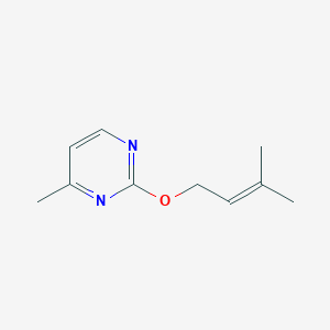 molecular formula C10H14N2O B2985158 4-Methyl-2-(3-methylbut-2-enoxy)pyrimidine CAS No. 2380145-54-8