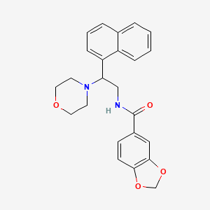molecular formula C24H24N2O4 B2985162 N-(2-吗啉-2-(萘-1-基)乙基)苯并[d][1,3]二氧杂环-5-甲酰胺 CAS No. 941975-78-6