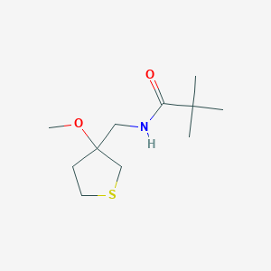 molecular formula C11H21NO2S B2985167 N-((3-methoxytetrahydrothiophen-3-yl)methyl)pivalamide CAS No. 1448053-00-6