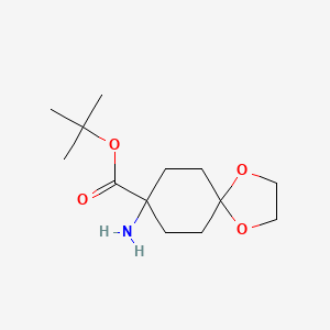 molecular formula C13H23NO4 B2985169 Tert-butyl 8-amino-1,4-dioxaspiro[4.5]decane-8-carboxylate CAS No. 2287311-60-6