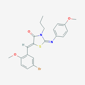 molecular formula C21H21BrN2O3S B298517 5-(5-Bromo-2-methoxybenzylidene)-2-[(4-methoxyphenyl)imino]-3-propyl-1,3-thiazolidin-4-one 