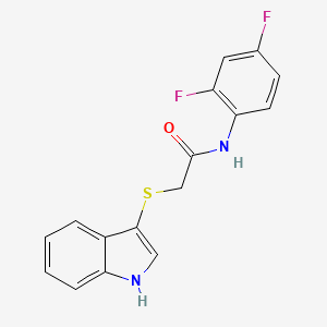 molecular formula C16H12F2N2OS B2985179 2-((1H-indol-3-yl)thio)-N-(2,4-difluorophenyl)acetamide CAS No. 896676-72-5