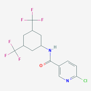 molecular formula C14H13ClF6N2O B2985182 N-[3,5-bis(trifluoromethyl)cyclohexyl]-6-chloropyridine-3-carboxamide CAS No. 1210415-12-5