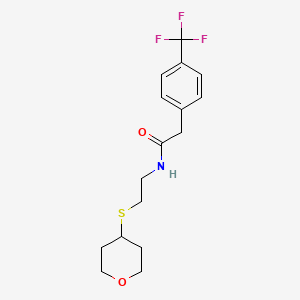 N-[2-(oxan-4-ylsulfanyl)ethyl]-2-[4-(trifluoromethyl)phenyl]acetamide