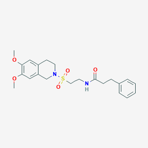 N-(2-((6,7-dimethoxy-3,4-dihydroisoquinolin-2(1H)-yl)sulfonyl)ethyl)-3-phenylpropanamide