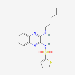 molecular formula C17H20N4O2S2 B2985194 N-[3-(pentylamino)quinoxalin-2-yl]thiophene-2-sulfonamide CAS No. 714241-42-6