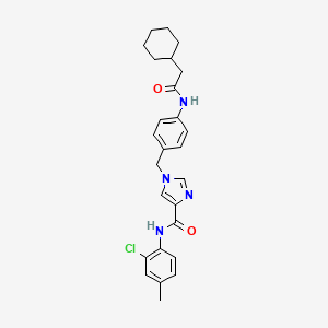 molecular formula C26H29ClN4O2 B2985196 N-(2-chloro-4-methylphenyl)-1-(4-(2-cyclohexylacetamido)benzyl)-1H-imidazole-4-carboxamide CAS No. 2034514-67-3