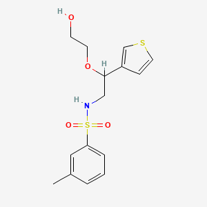 molecular formula C15H19NO4S2 B2985198 N-(2-(2-hydroxyethoxy)-2-(thiophen-3-yl)ethyl)-3-methylbenzenesulfonamide CAS No. 2034616-39-0