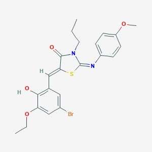 molecular formula C22H23BrN2O4S B298520 5-(5-Bromo-3-ethoxy-2-hydroxybenzylidene)-2-[(4-methoxyphenyl)imino]-3-propyl-1,3-thiazolidin-4-one 