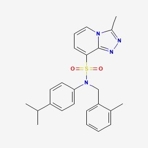 molecular formula C24H26N4O2S B2985201 N-(4-isopropylphenyl)-3-methyl-N-(2-methylbenzyl)[1,2,4]triazolo[4,3-a]pyridine-8-sulfonamide CAS No. 1251615-77-6