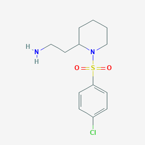 molecular formula C13H19ClN2O2S B2985205 2-[1-(4-氯苯磺酰)哌啶-2-基]乙胺 CAS No. 1828470-05-8