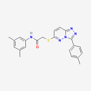 molecular formula C22H21N5OS B2985208 N-(3,5-二甲基苯基)-2-((3-(对甲苯基)-[1,2,4]三唑并[4,3-b]嘧啶并-6-基)硫代)乙酰胺 CAS No. 852375-47-4