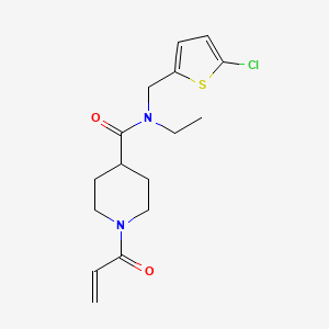 B2985222 N-[(5-Chlorothiophen-2-yl)methyl]-N-ethyl-1-prop-2-enoylpiperidine-4-carboxamide CAS No. 2361688-14-2