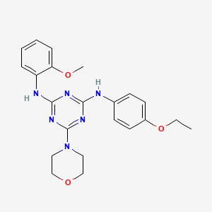 molecular formula C22H26N6O3 B2985226 N2-(4-乙氧基苯基)-N4-(2-甲氧基苯基)-6-吗啉-1,3,5-三嗪-2,4-二胺 CAS No. 898650-68-5