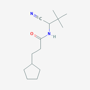 molecular formula C14H24N2O B2985247 N-(1-cyano-2,2-dimethylpropyl)-3-cyclopentylpropanamide CAS No. 1384801-42-6