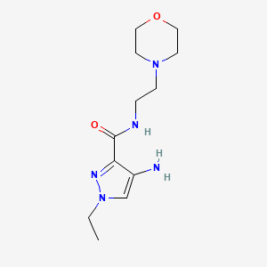 molecular formula C12H21N5O2 B2985250 4-Amino-1-ethyl-N-(2-morpholin-4-ylethyl)-1H-pyrazole-3-carboxamide CAS No. 1462976-10-8