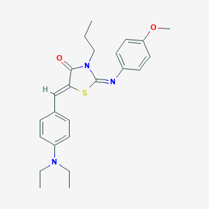 molecular formula C24H29N3O2S B298526 5-[4-(Diethylamino)benzylidene]-2-[(4-methoxyphenyl)imino]-3-propyl-1,3-thiazolidin-4-one 