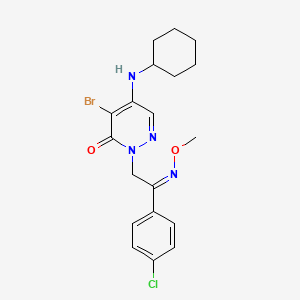 molecular formula C19H22BrClN4O2 B2985283 4-溴-2-[2-(4-氯苯基)-2-(甲氧基亚氨基)乙基]-5-(环己基氨基)-3(2H)-哒嗪酮 CAS No. 477860-47-2
