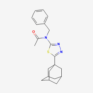 molecular formula C21H25N3OS B2985316 N-[5-(1-adamantyl)-1,3,4-thiadiazol-2-yl]-N-benzylacetamide CAS No. 392320-12-6